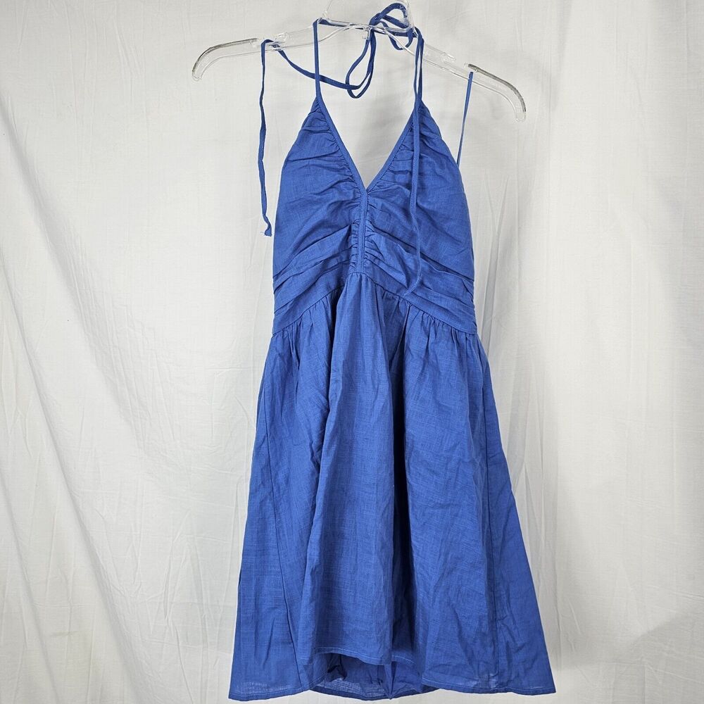 Blue Halter Mini Dress - Women